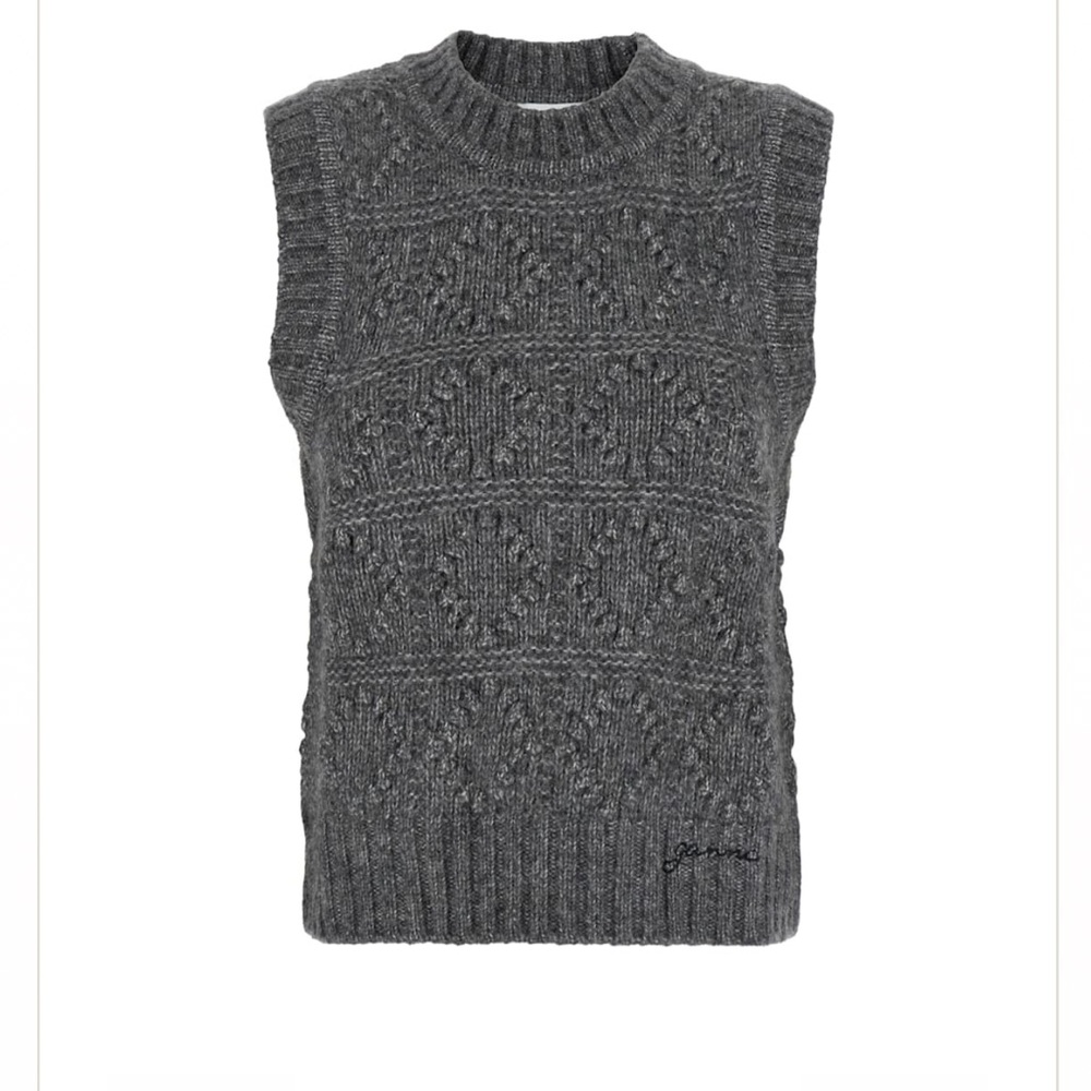 Ganni Wool Cotton Bubble Vest